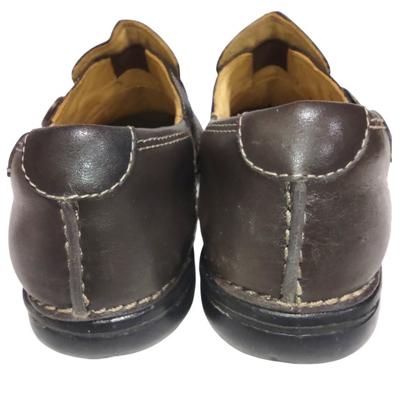 Clarks Artisan Unstructured Brown Leather Button Accent Slip On Loafers 7.5M - Picture 4 of 10